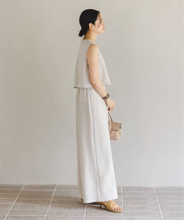 美品・25SS★Noble　ダブルクレープスリーブレスオールインワン　ノーブル