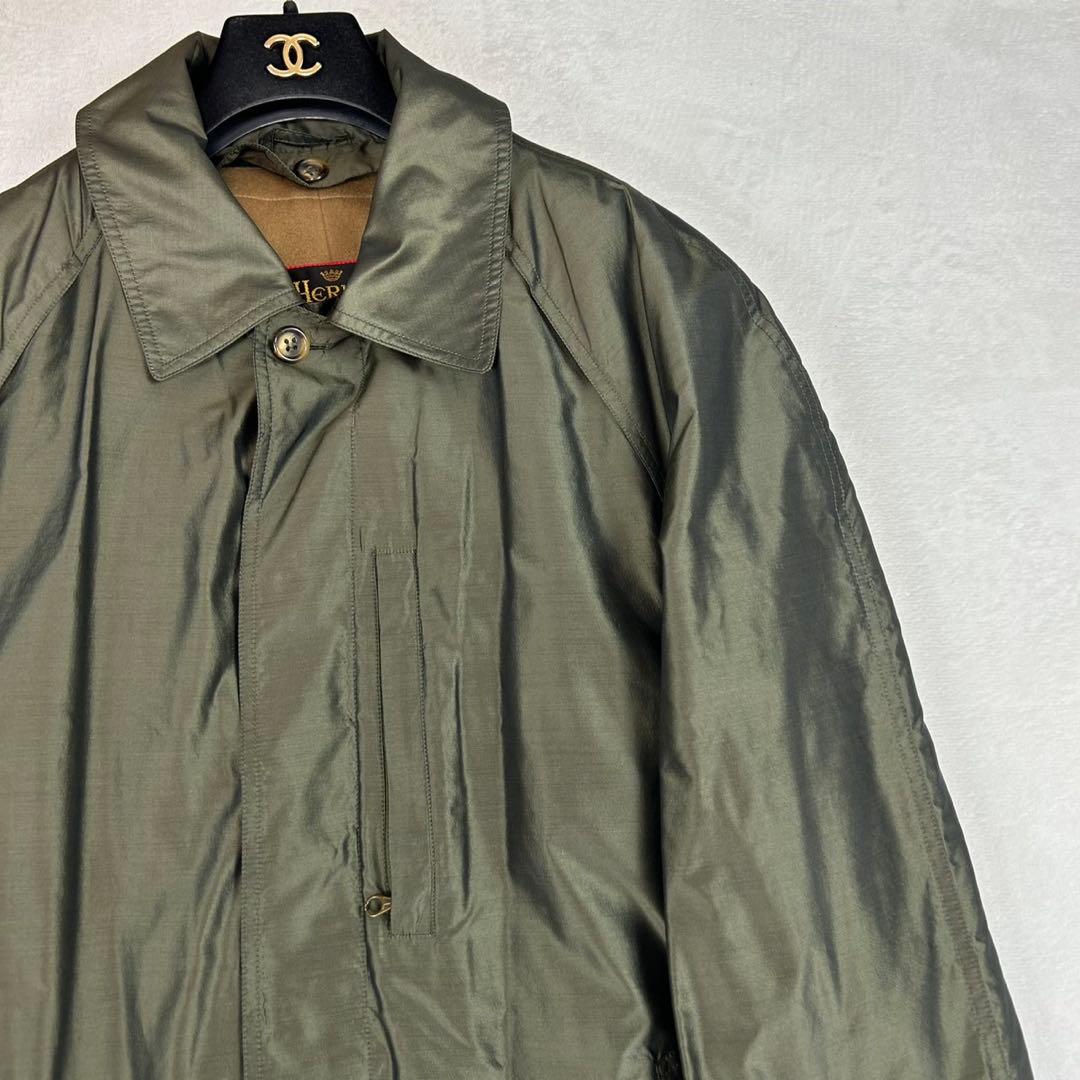 K956 美品 XL ヘルノ イタリア製 ステンカラーコート カーキ メンズ