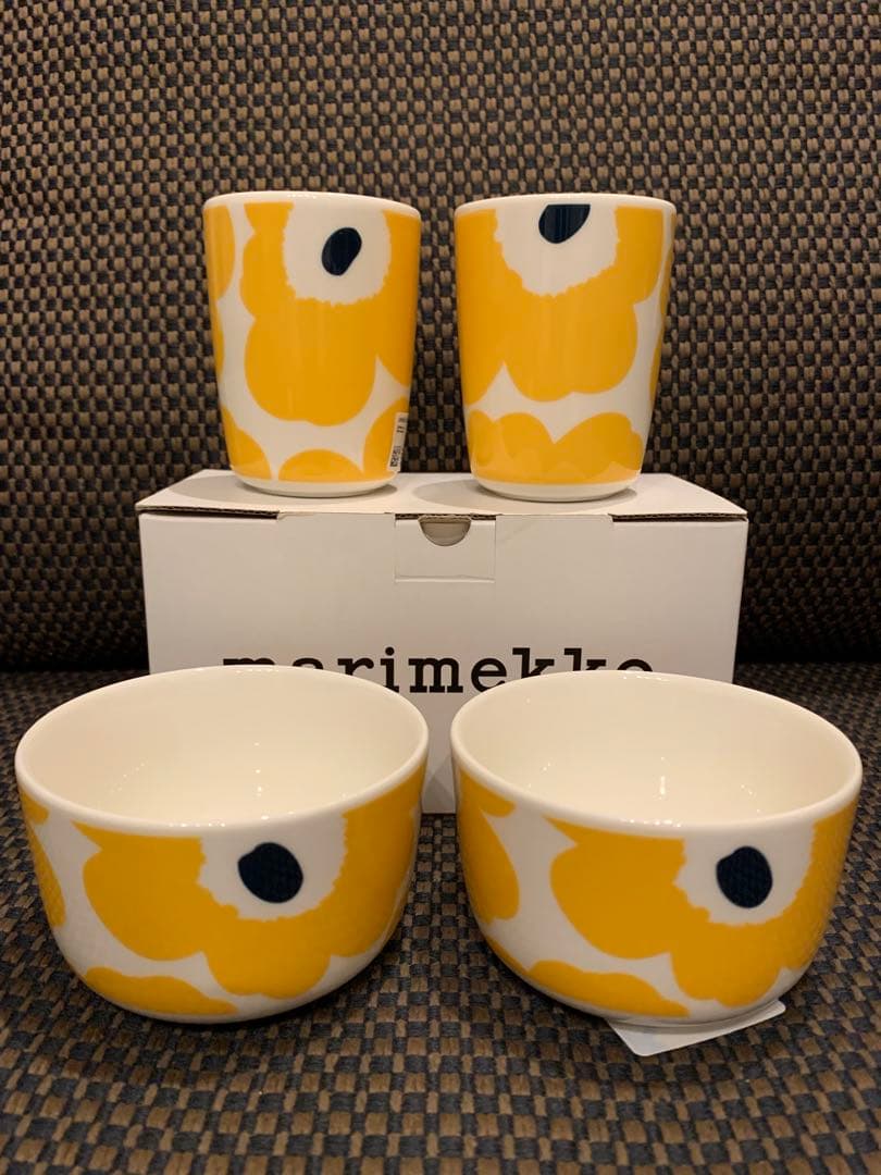 未使用品　マリメッコ　日本限定　イエロー　ボウル　湯呑みセット