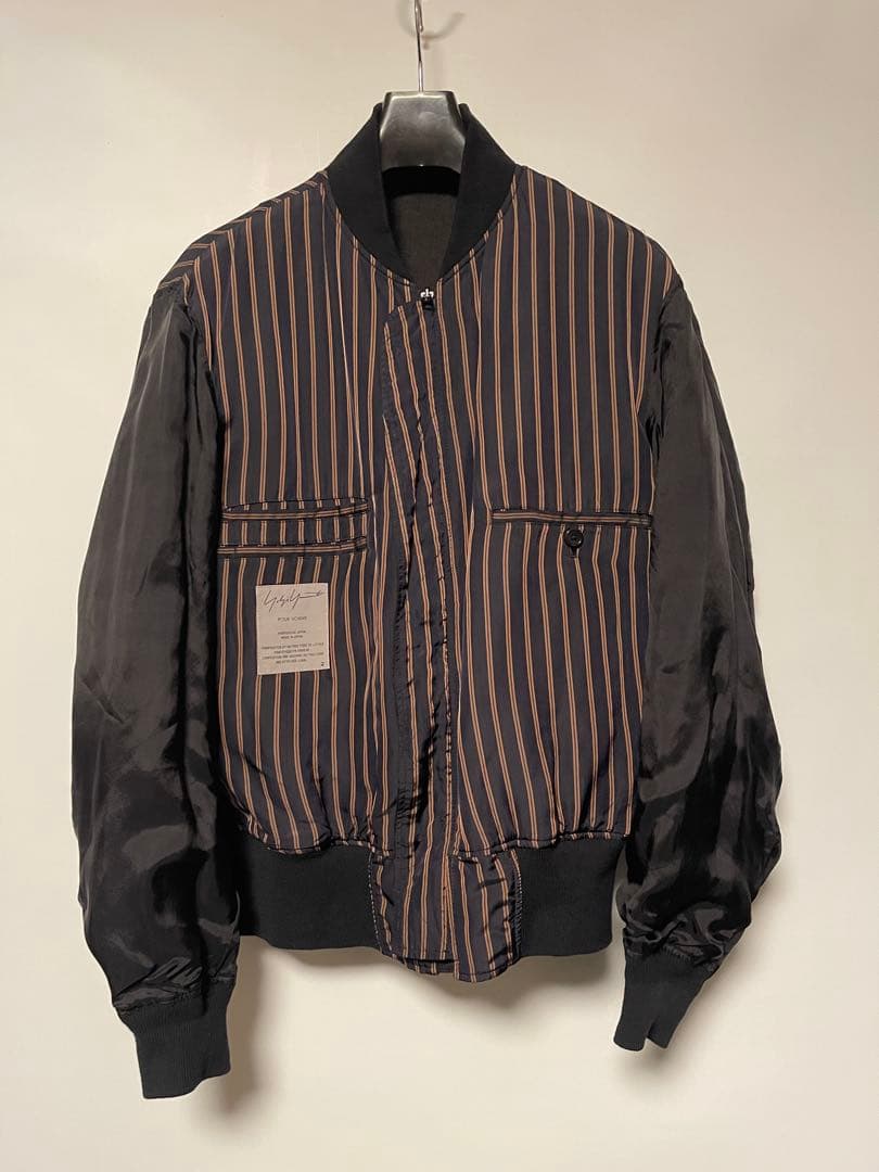 ヨウジヤマモト　プールオム　リバーシブル　MA-1ジャケット ブルゾン　黒2