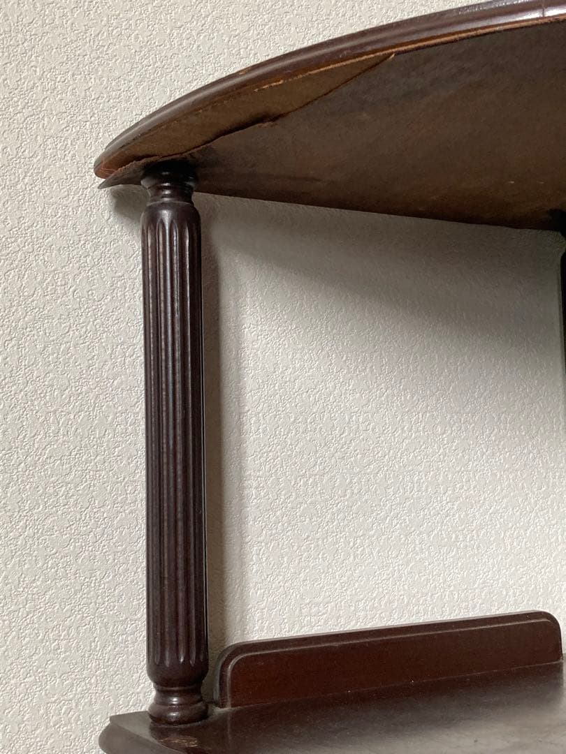 コーナーラック 木製 2段 アンティーク レトロ ブラウン シェルフ