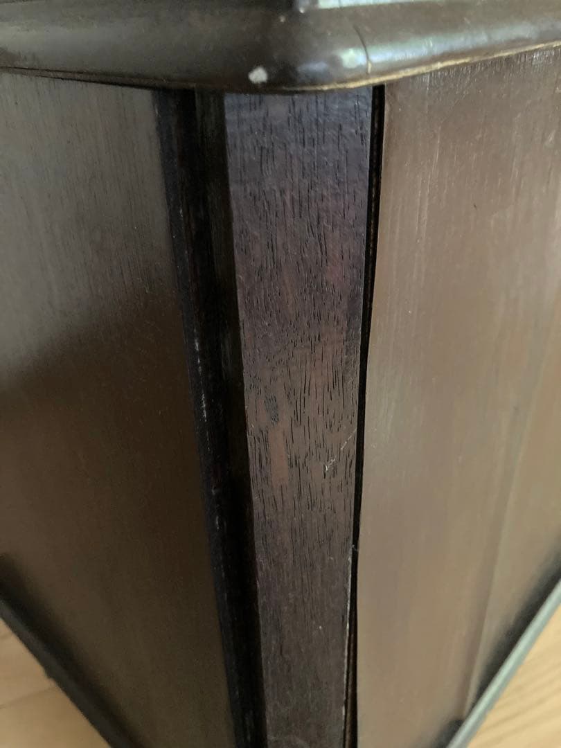 コーナーラック 木製 2段 アンティーク レトロ ブラウン シェルフ