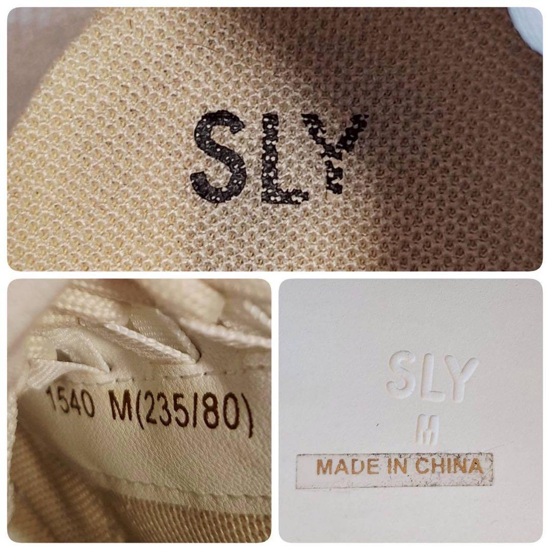 B2057【美品】SLYエアプラットフォームスニーカー 厚底 レザー M 白