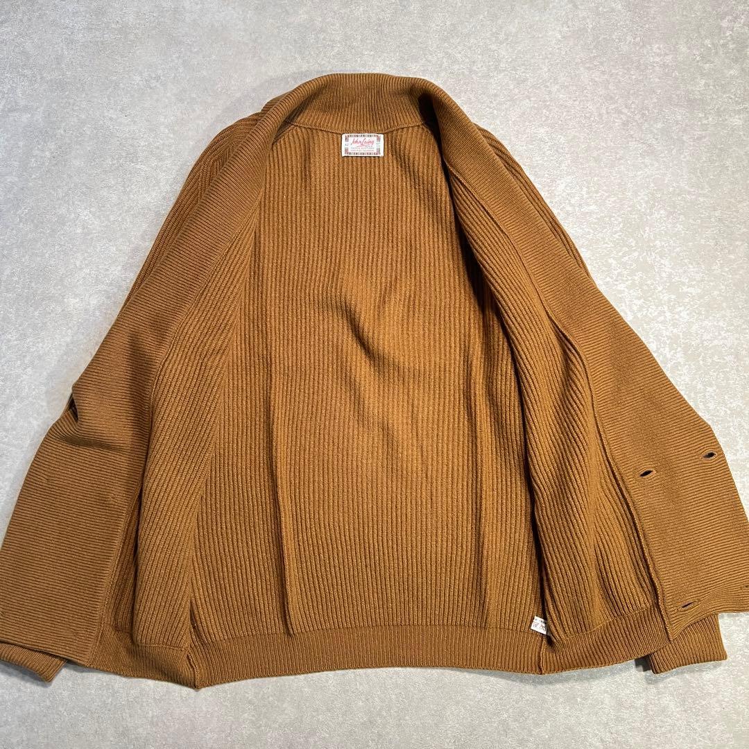 【極上品】JOHN LAING 肉厚カシミヤ100%カーディガン キャメル42