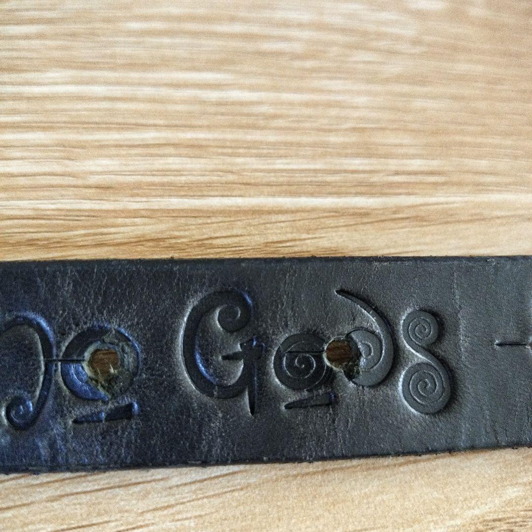 鳩バックル付き黒レザーベルト