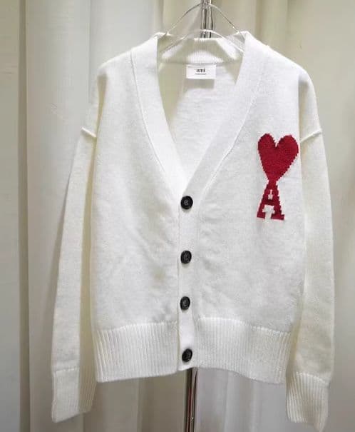 AMI PARIS ハート刺繍ニット セーター 秋冬 男女兼用 S