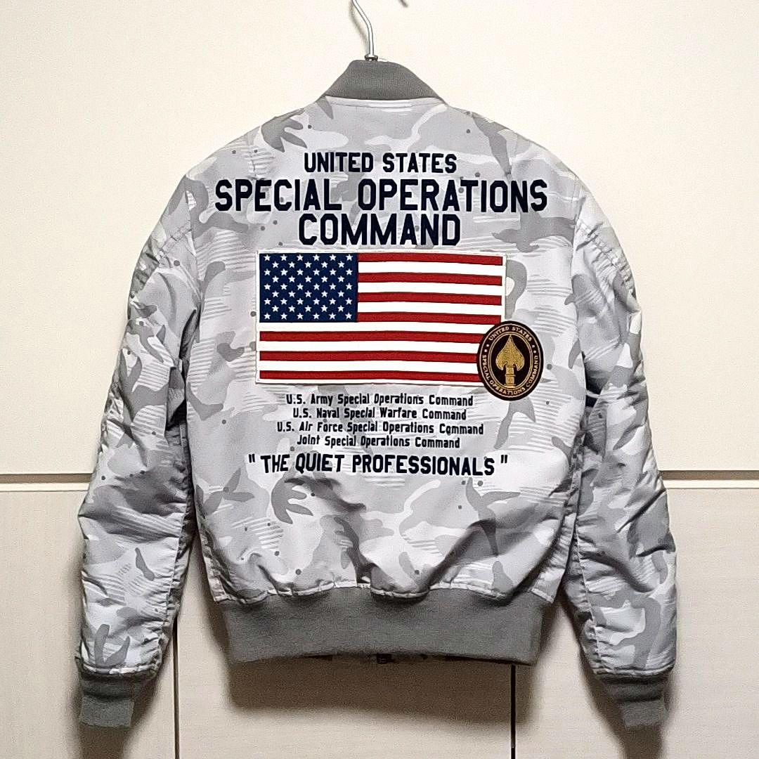 美品★AVIREX　L-2B　フライトジャケット　刺繍　ワッペン　シルバーグレー