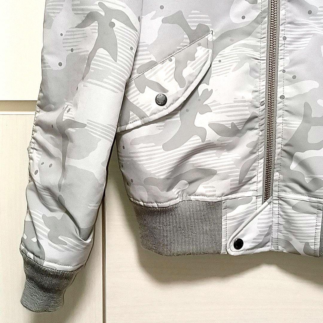 美品★AVIREX　L-2B　フライトジャケット　刺繍　ワッペン　シルバーグレー