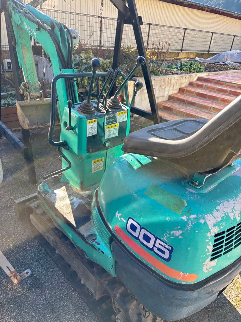 クボタバックホー K005- 小型油圧ショベル，長野県飯田市、（引取限定）