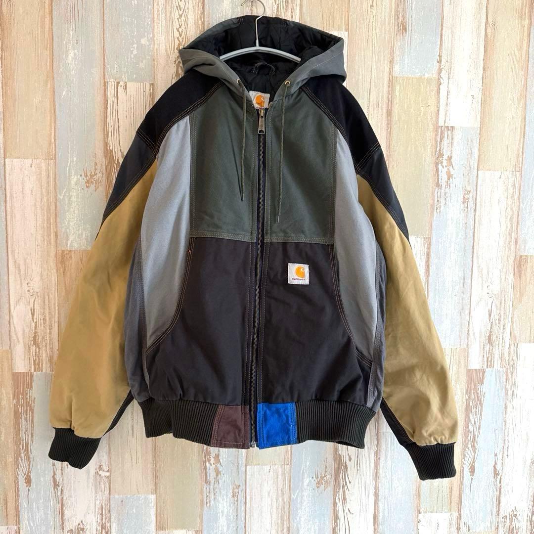 希少美品 carharttリメイク L-XL相当アクティブジャケットダック一点物