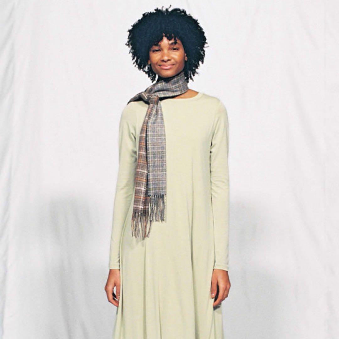 Auralee マフラー　CASHMERE CHECK NARROW STOLE