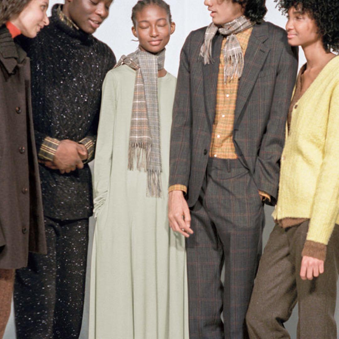 Auralee マフラー　CASHMERE CHECK NARROW STOLE