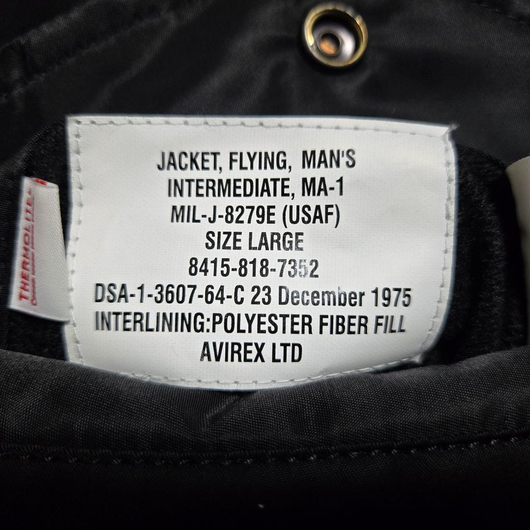 AVIREX MA-1ジャケット コマーシャル Lサイズ ブラック