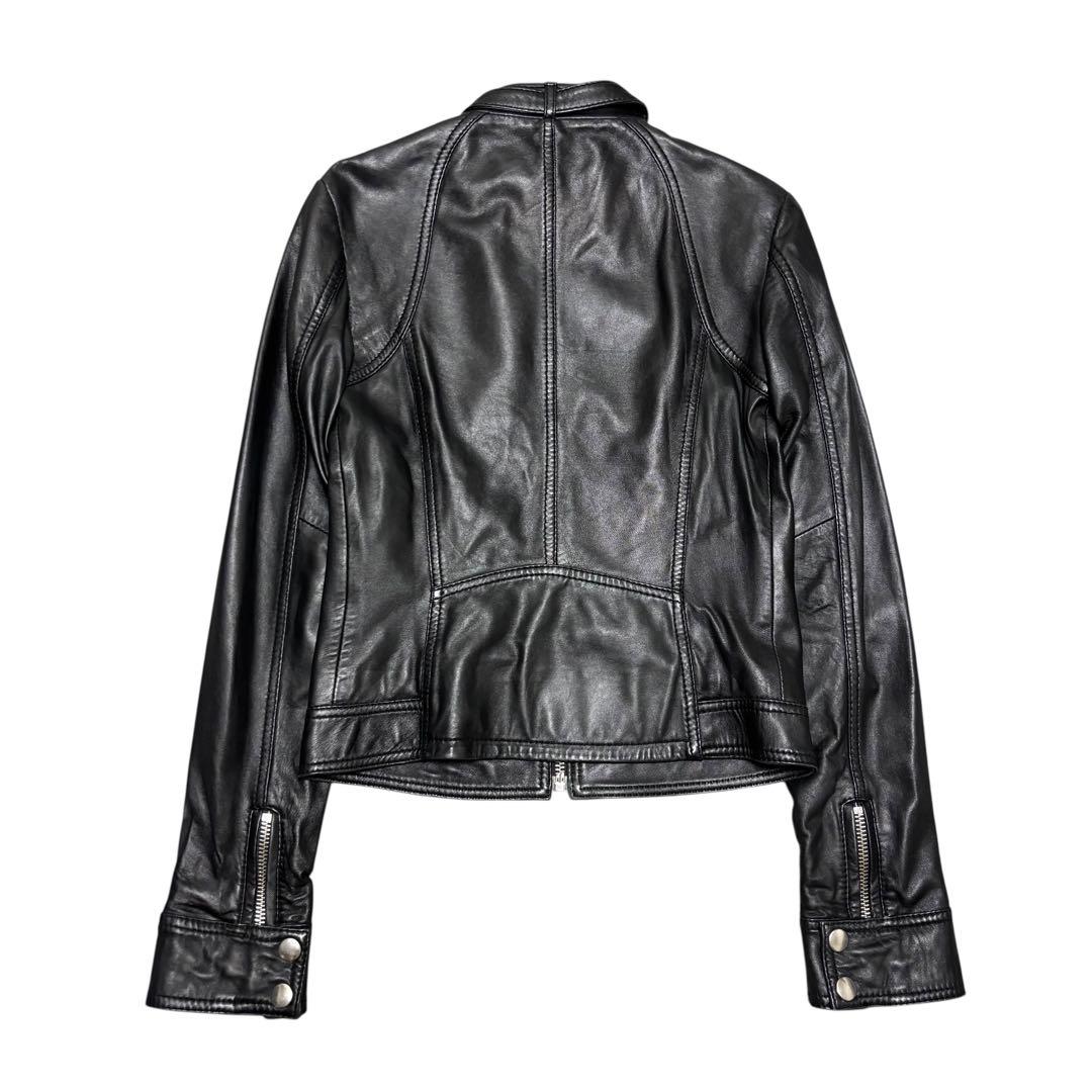 D&G ドルガバ ライダース ラムレザージャケット シングル ブラック 美品