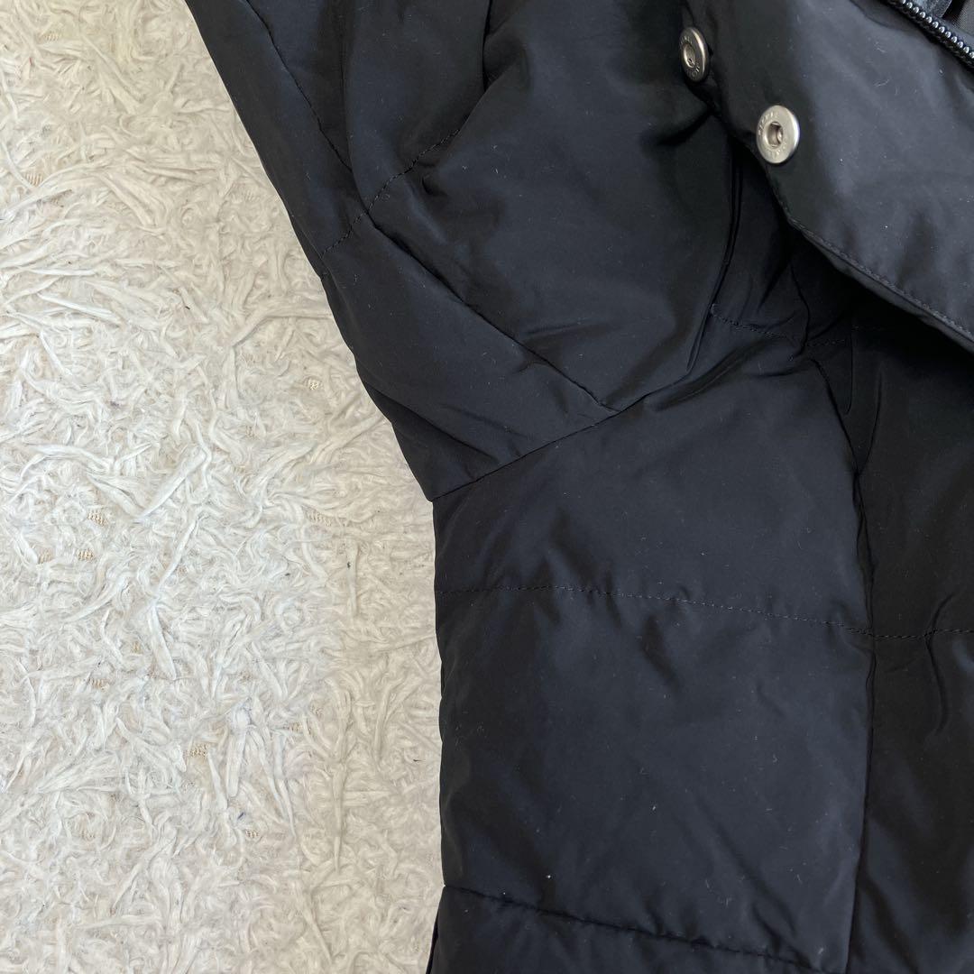 美品 クレージュ ダウンコート ダウンジャケット ロゴプレート ブラック 38