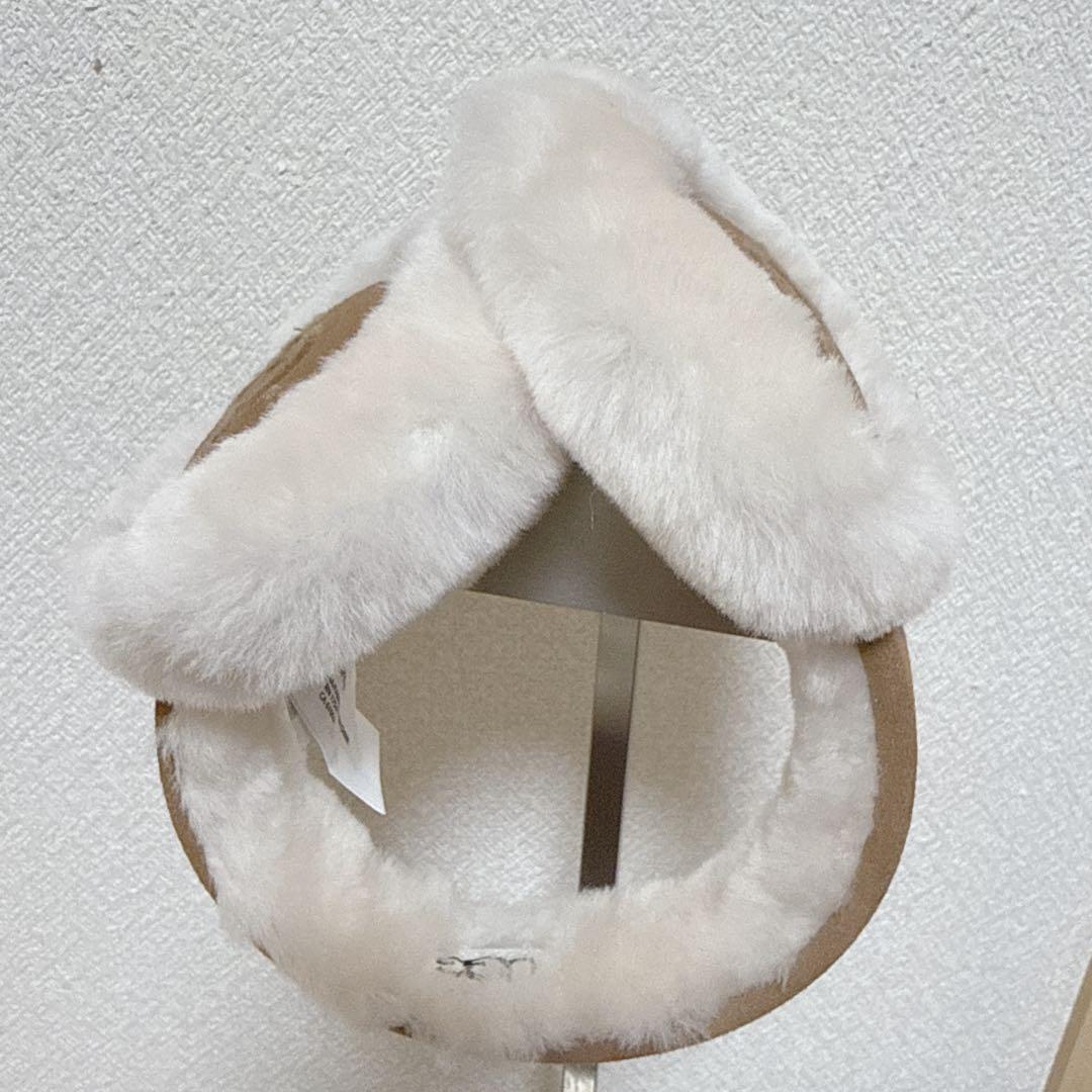 アグ シープスキン エンブロイダリー イヤーマフ チェスナット