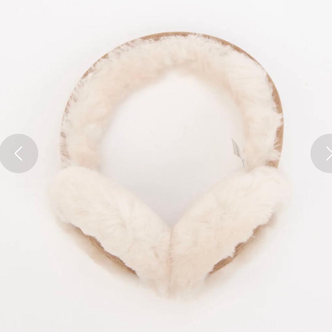 アグ シープスキン エンブロイダリー イヤーマフ チェスナット