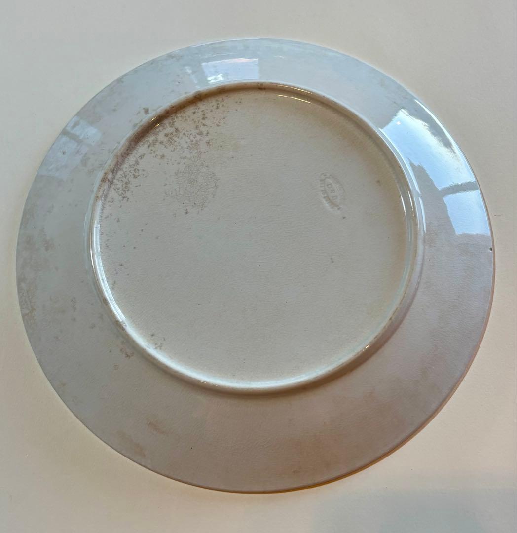 フランスアンティーク サーギュミヌ窯 美しい白いお皿-A 22.5cm