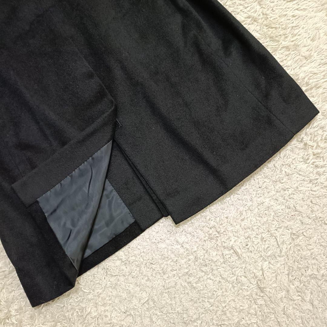 【美品】五大陸 カシミヤ100% ステンカラー ロングコート 比翼仕立て XL