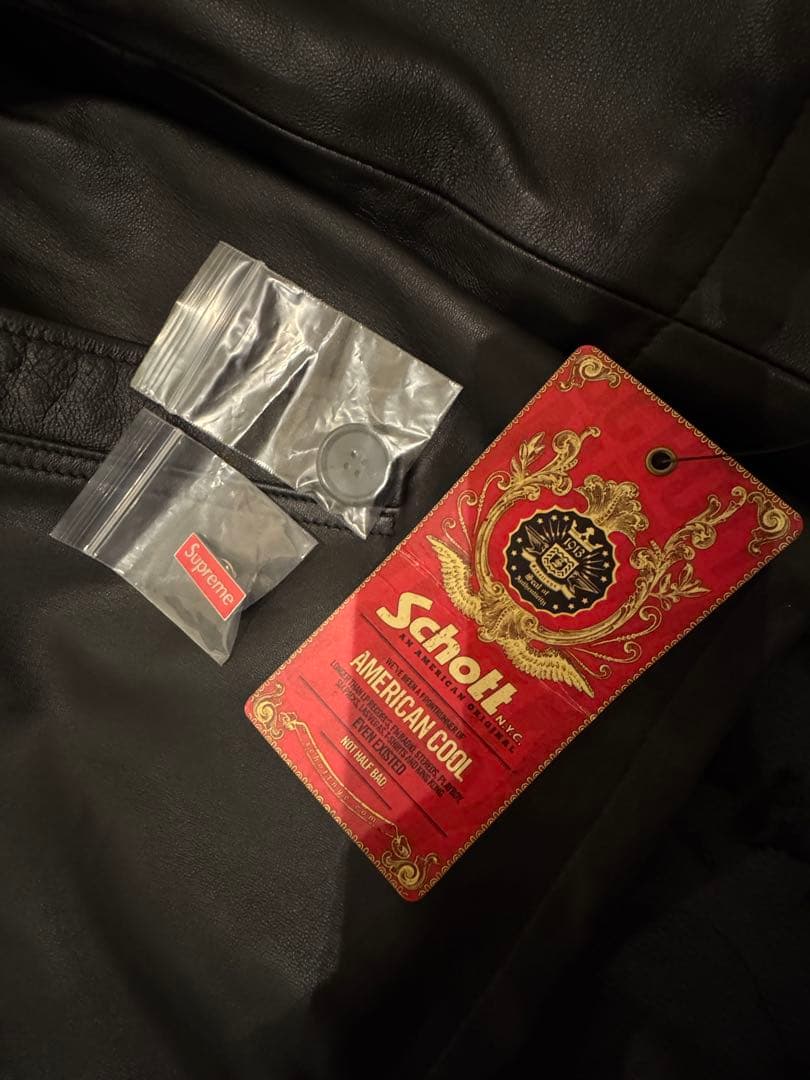 ジャケット・アウター Supreme Schott Leather Car Coat Black S