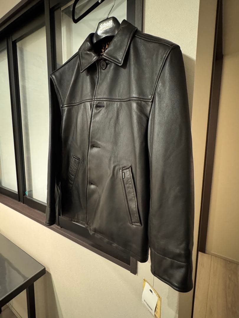 ジャケット・アウター Supreme Schott Leather Car Coat Black S