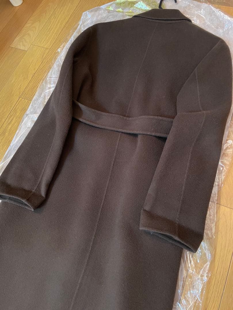 Theory セオリーブラウン ベルト付き ロングコートSサイズ