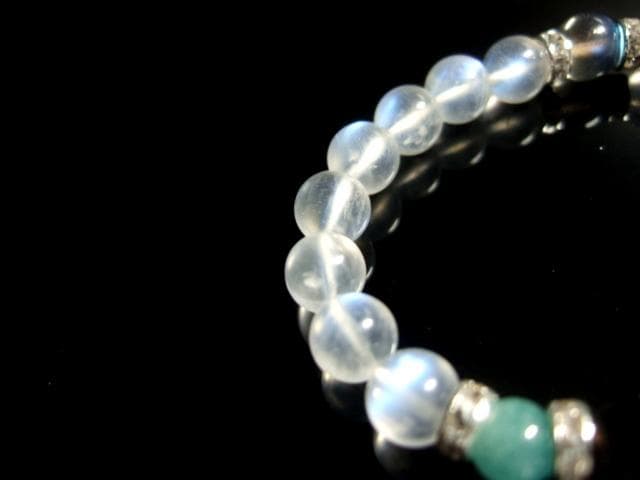 白蛇天珠/ムーンストーン/エメラルド