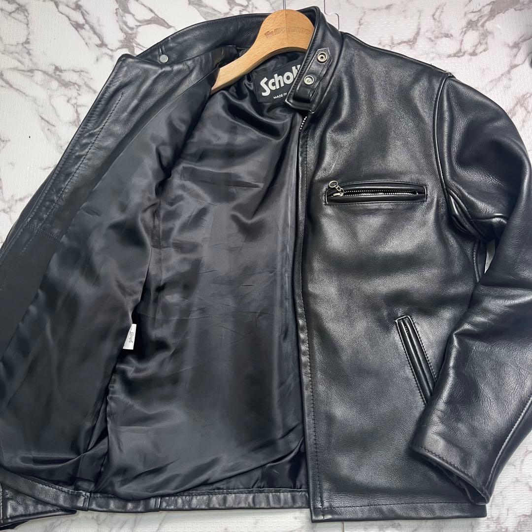 希少モデル✨【米国製】schott AT641 シングルライダース 38 黒