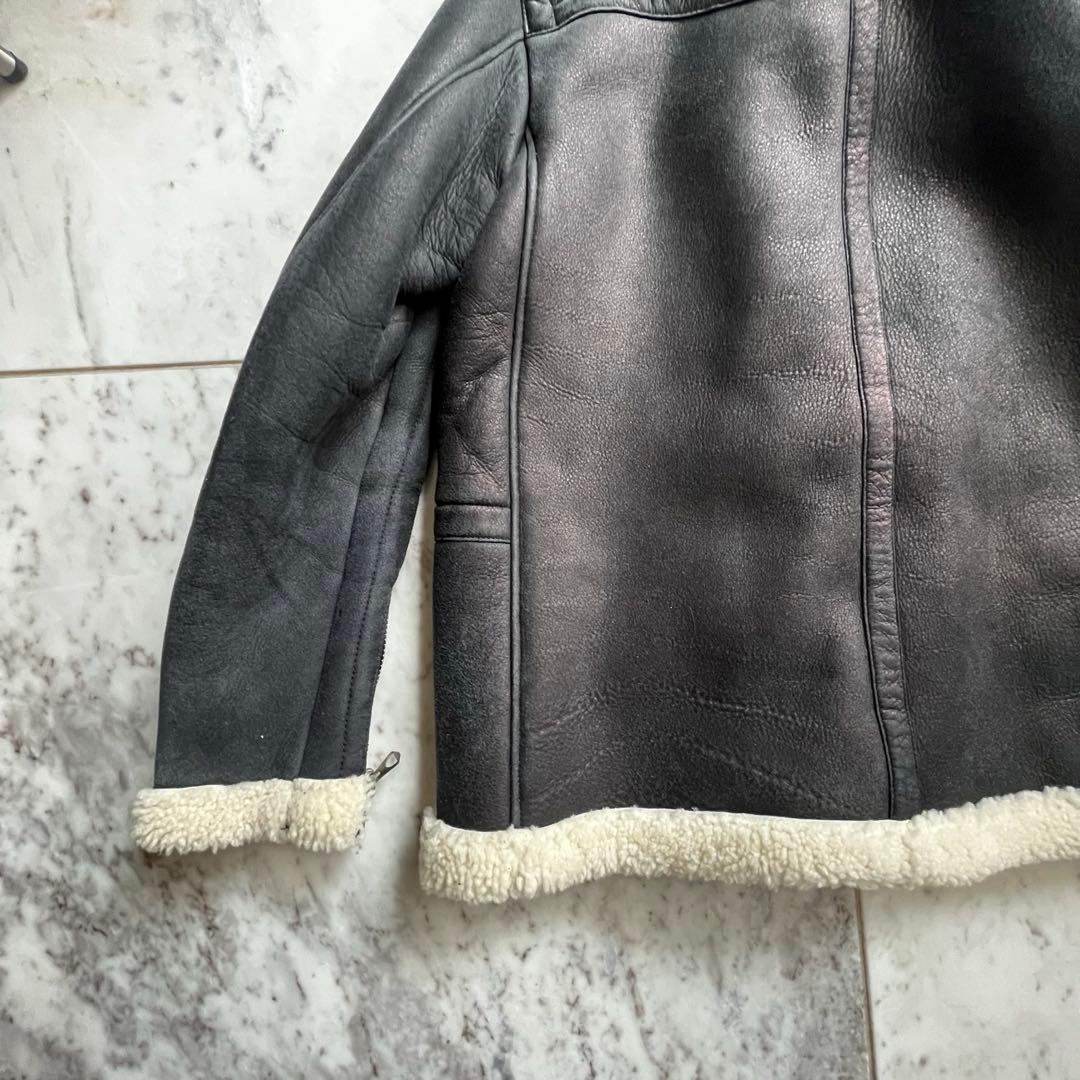 ぽ*ー様 最終価格GOLDEN  ムートンライダースジャケット ゴール