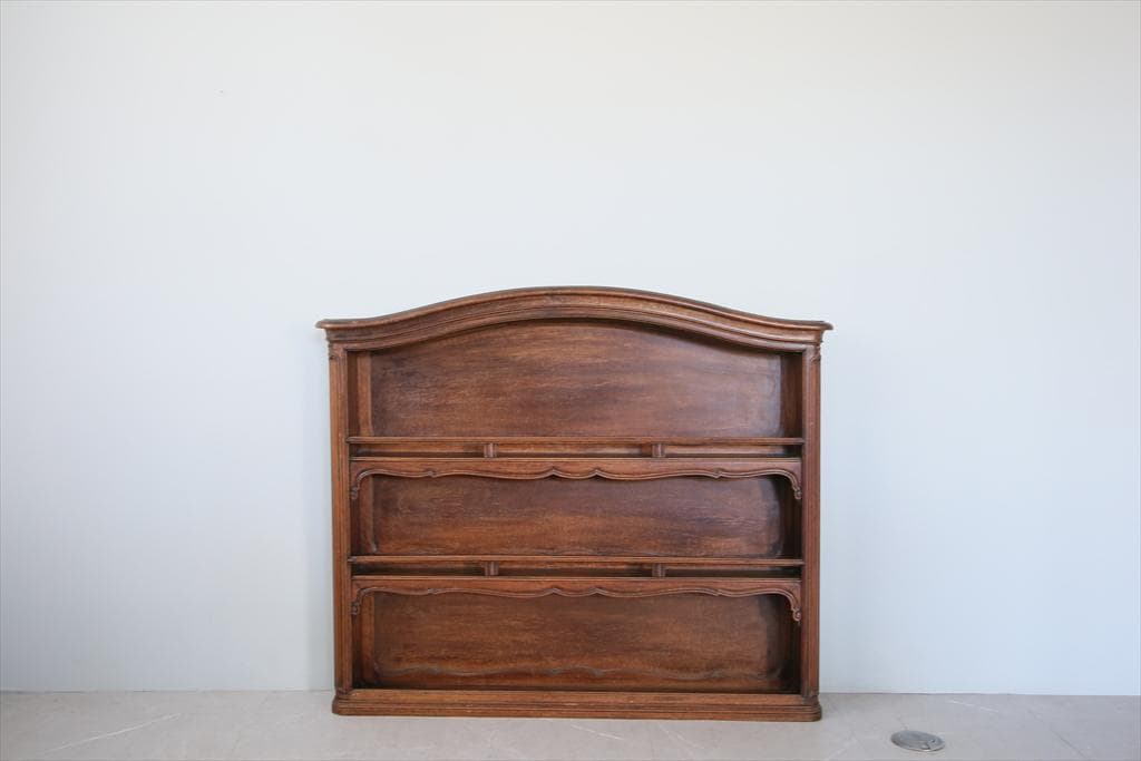 フランスアンティーク木製ブックシェルフ/本棚/飾り棚/食器棚/花台(90-142