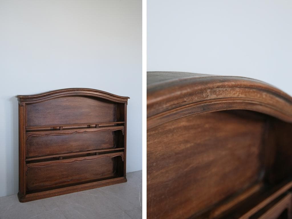 フランスアンティーク木製ブックシェルフ/本棚/飾り棚/食器棚/花台(90-142