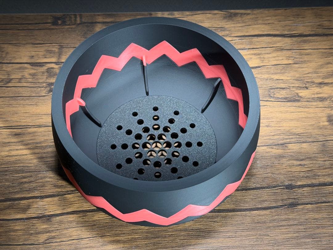 【蓄光】TKS POT グローレッド　6号浅鉢 3Dプリンター鉢