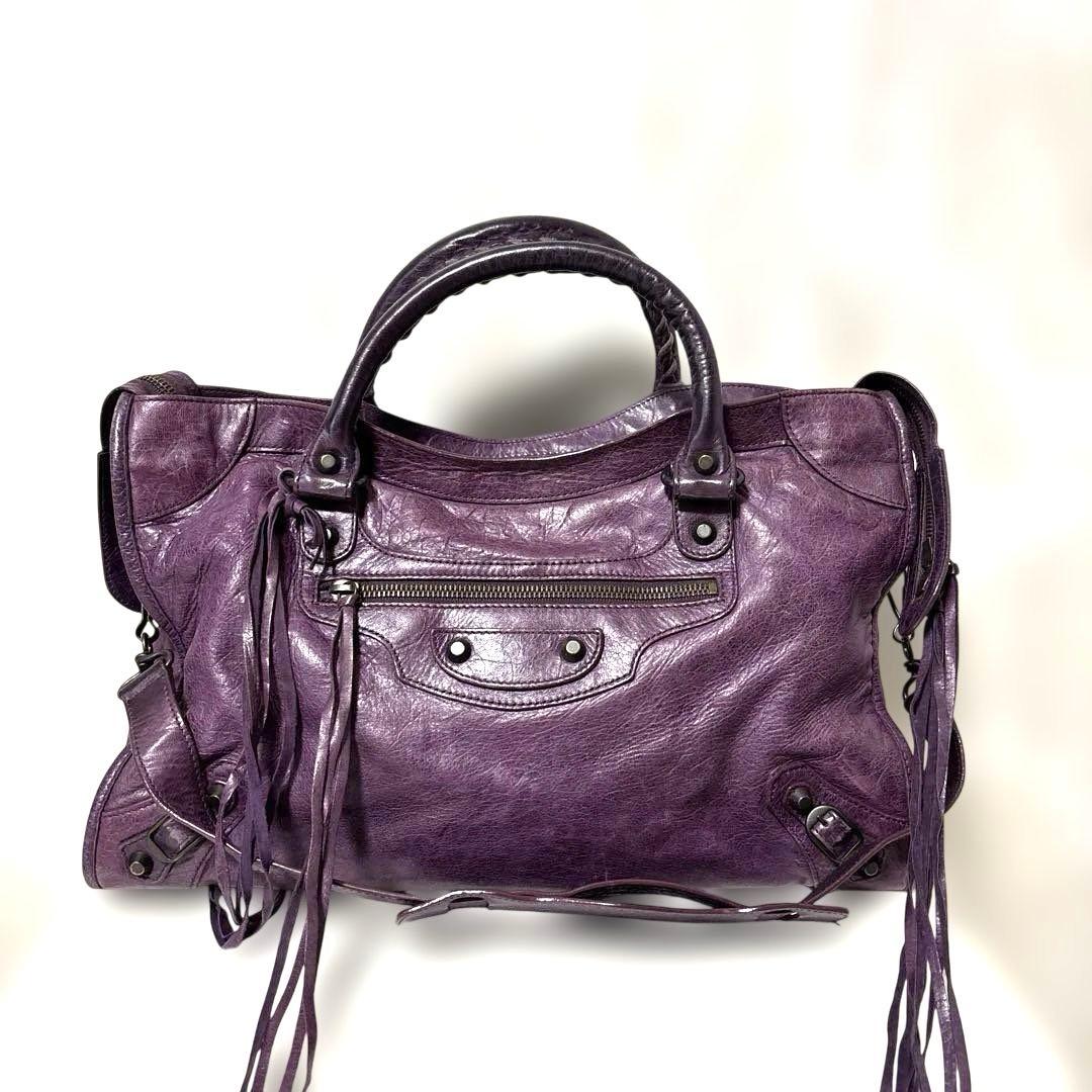 BALENCIAGA ザ・シティ パープル 115748 ミラー付き