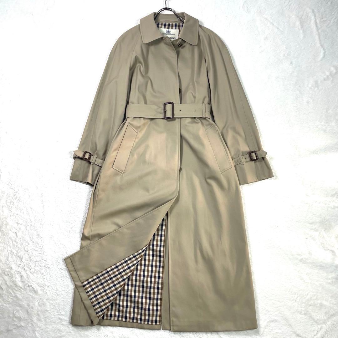美品✨アクアスキュータム トレンチコート イギリス製 ギンガムチェック