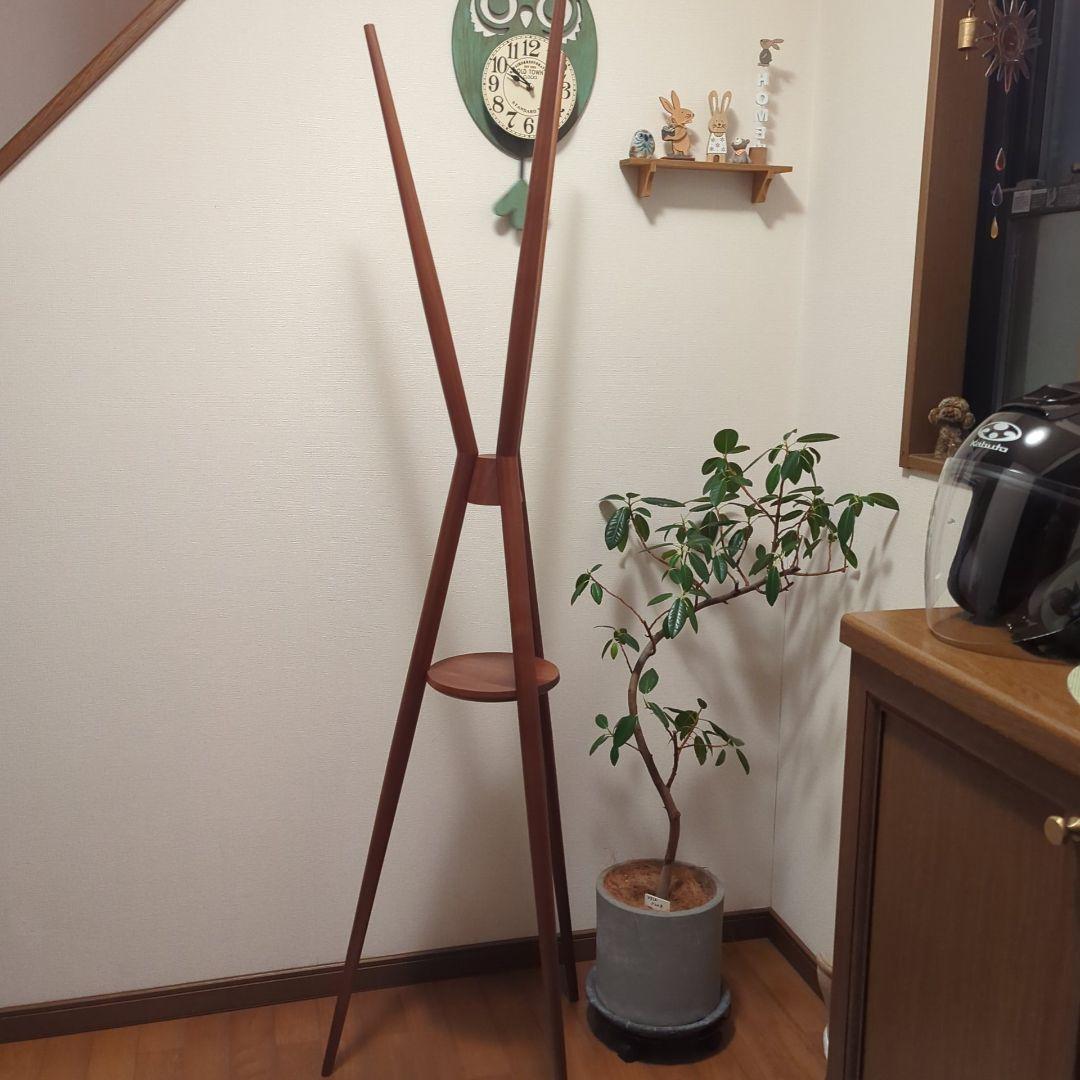 【美品】日進木工 ウォールナット ハンガー　ブラウン