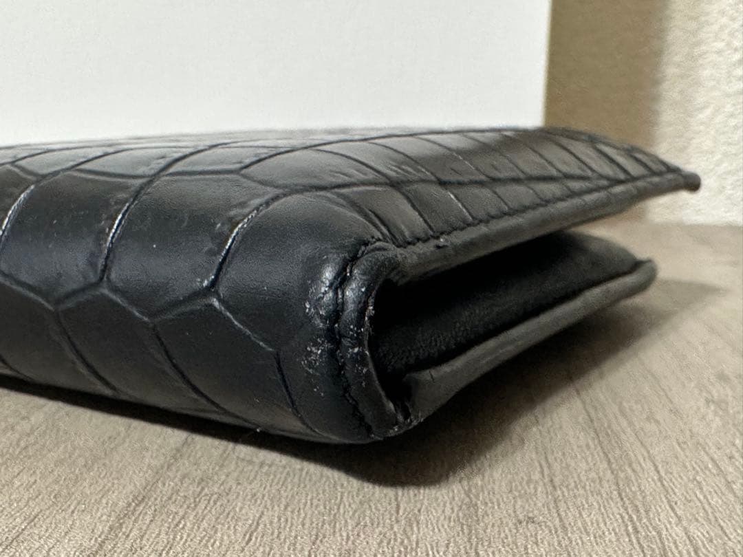 ※2026/01/04〜配送可能　SAINT LAURENT 財布　クロコ型押し