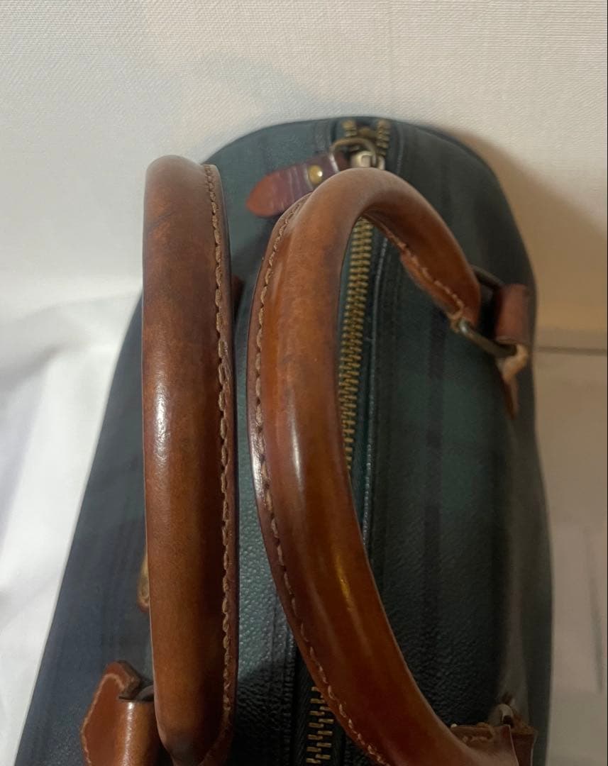 [90s]POLO RALPH LAURENチェック柄レザーミニボストンバッグ