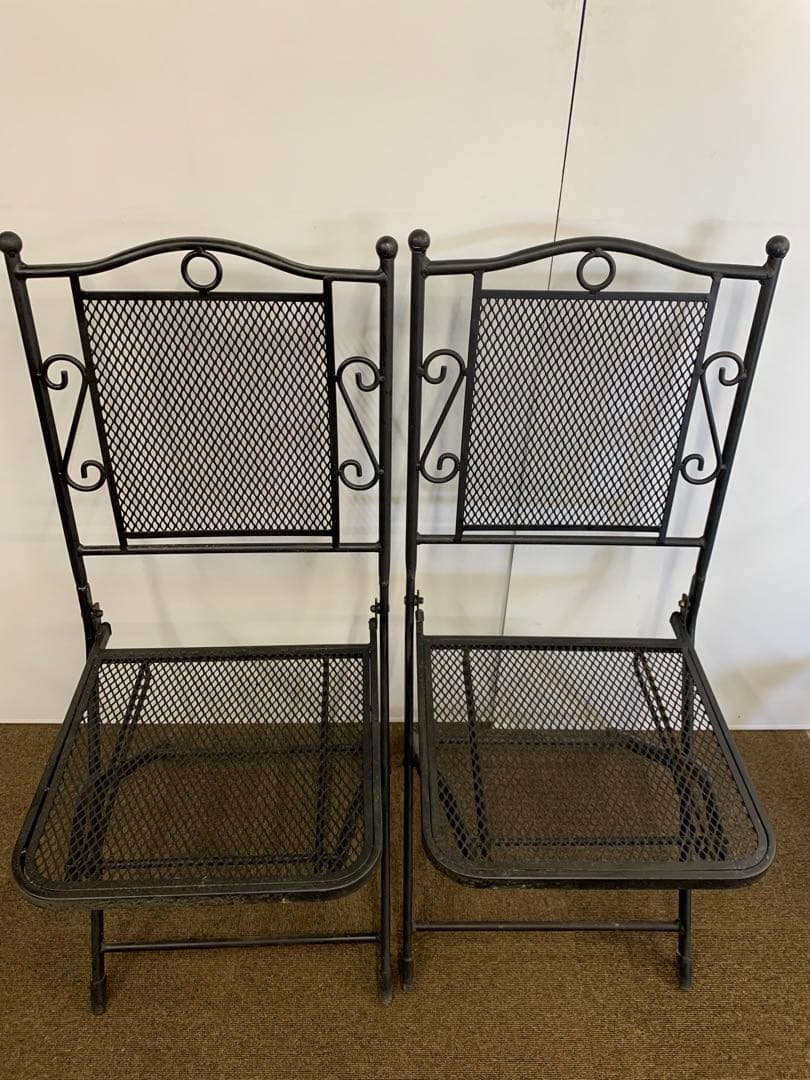 アンティーク　鉄製 オシャレ 折り畳み式 ガーデンチェア アイアン椅子 チェア