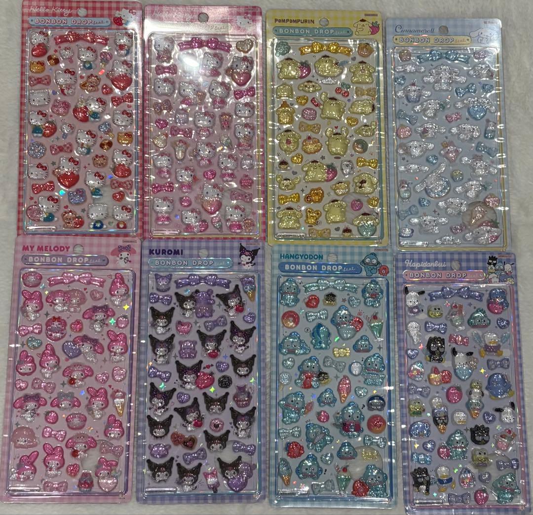 「正規品」サンリオ第二弾ボンボンドロップシール8枚セット　　おまけ付き⭐︎