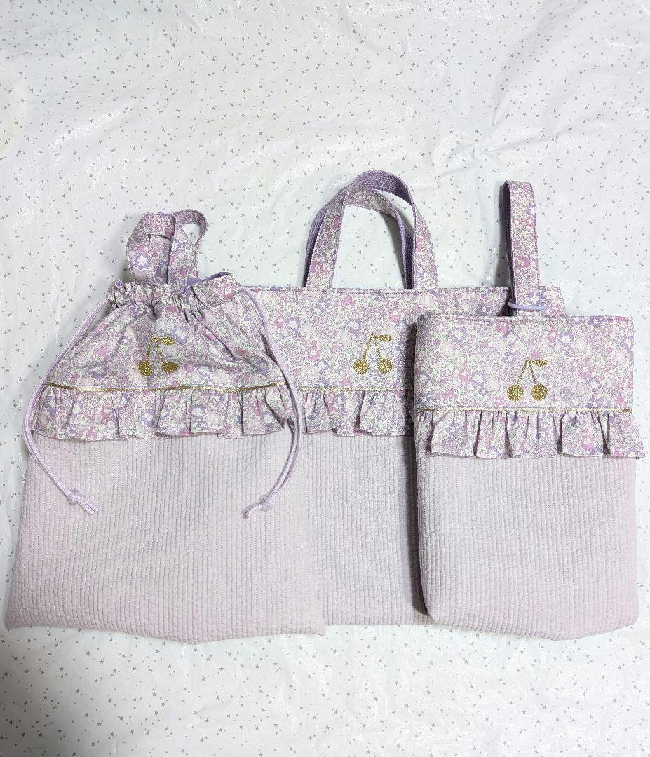 キラキラミシェル レッスンバッグ上履き入れ体操服袋ハンドメイド