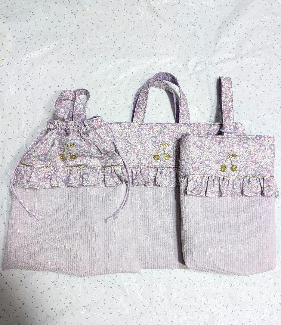 キラキラミシェル レッスンバッグ上履き入れ体操服袋ハンドメイド