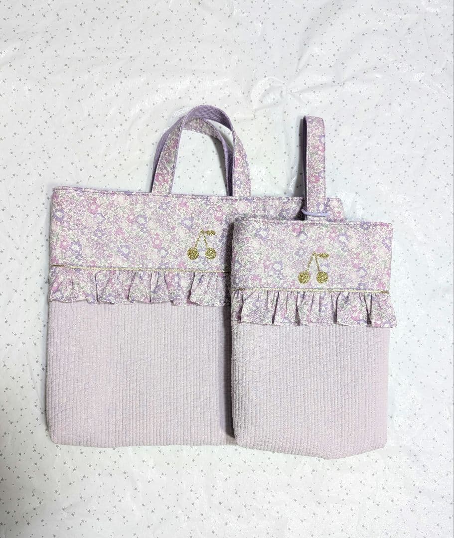 キラキラミシェル レッスンバッグ上履き入れ体操服袋ハンドメイド