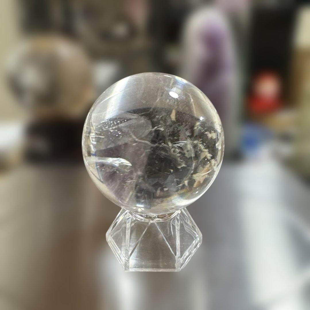 【高品質】ブラジル産　天然　水晶スフィア　丸玉