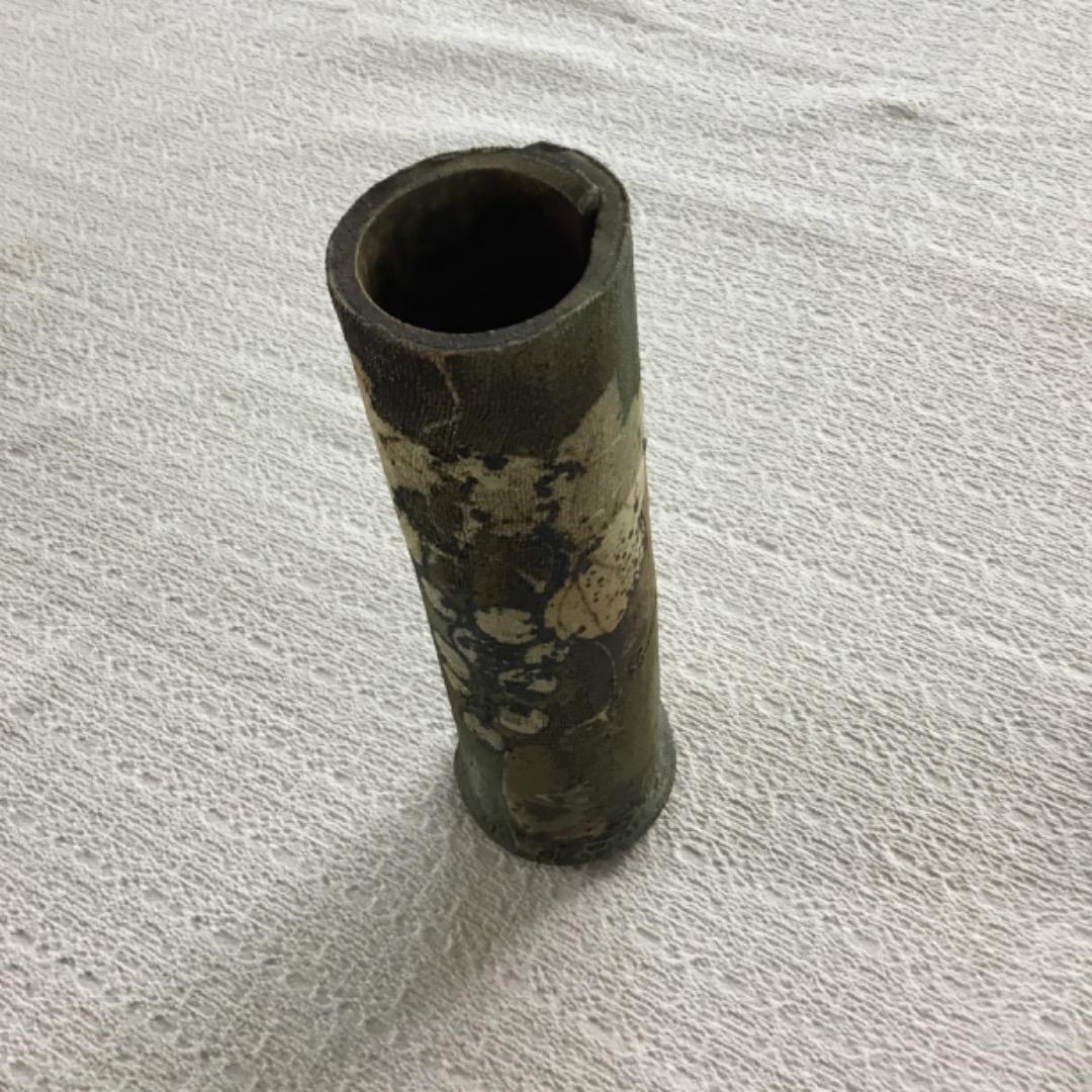 益子焼　三宅洋司　布目技法葡萄紋花入れ