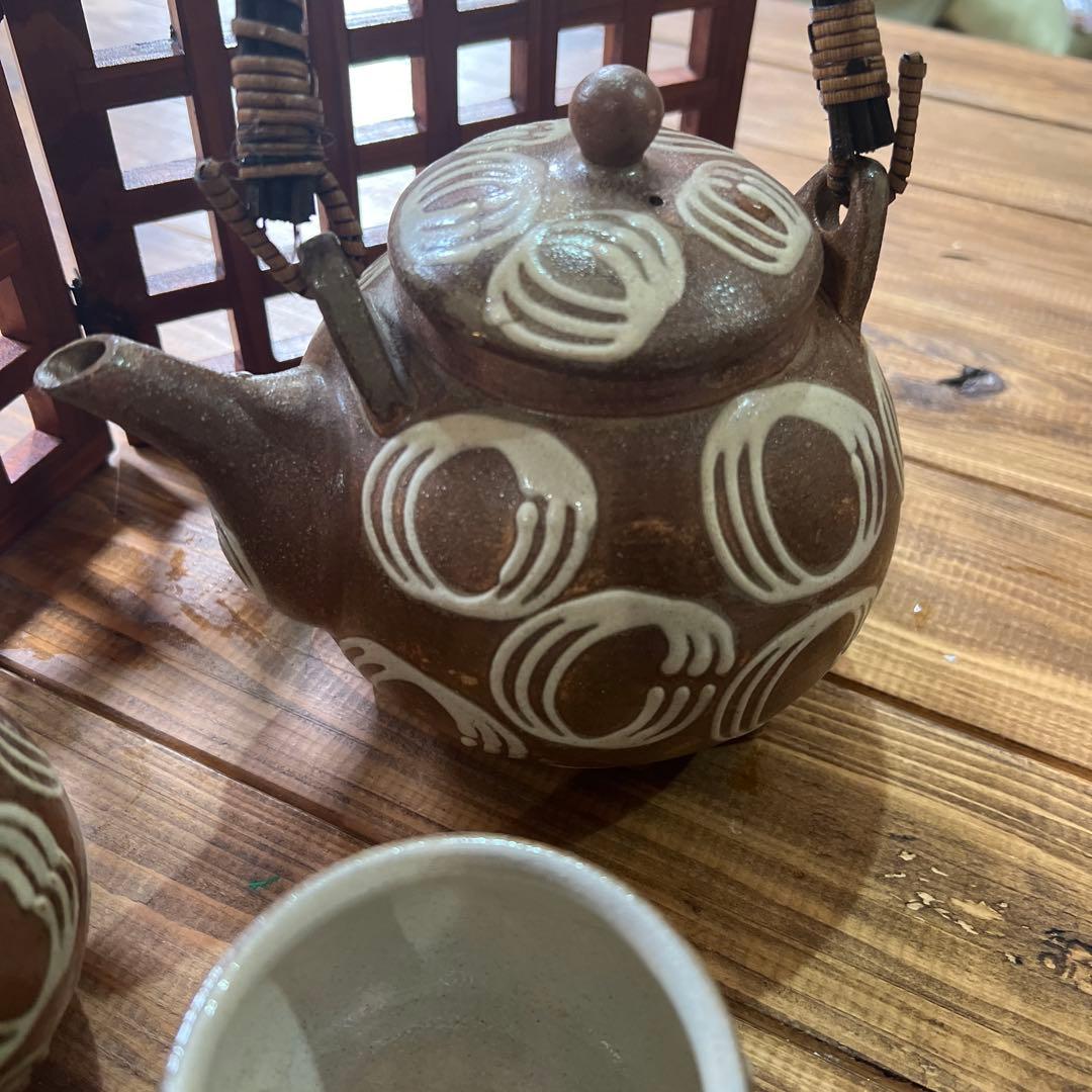 やちむん人気窯　山城窯　急須　湯呑みセット　新品未使用　（湯呑は2個）　値下げ中