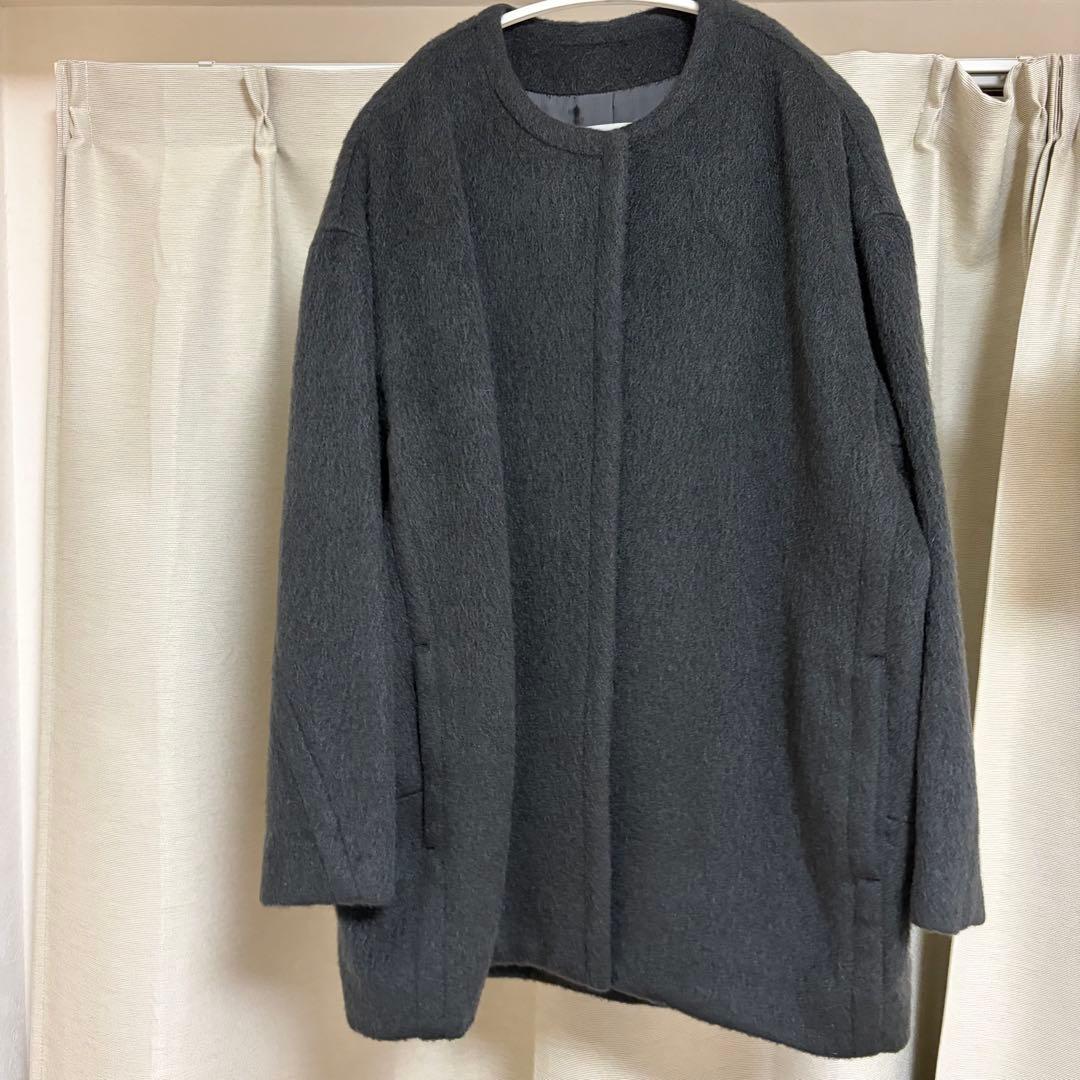 イエナ IENA モヘアシャギーハーフコート 38 グレー
