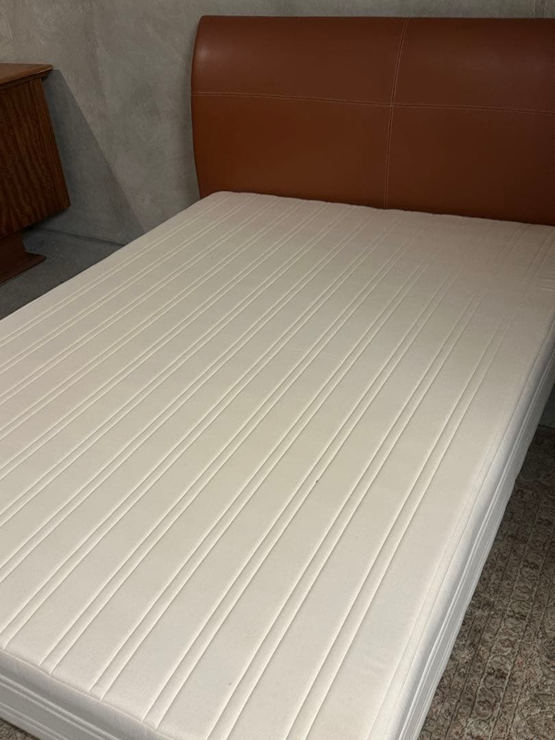 【東京23区配送無料】ダブルベッド　フレーム　セット　レザー　ホテル　140cm