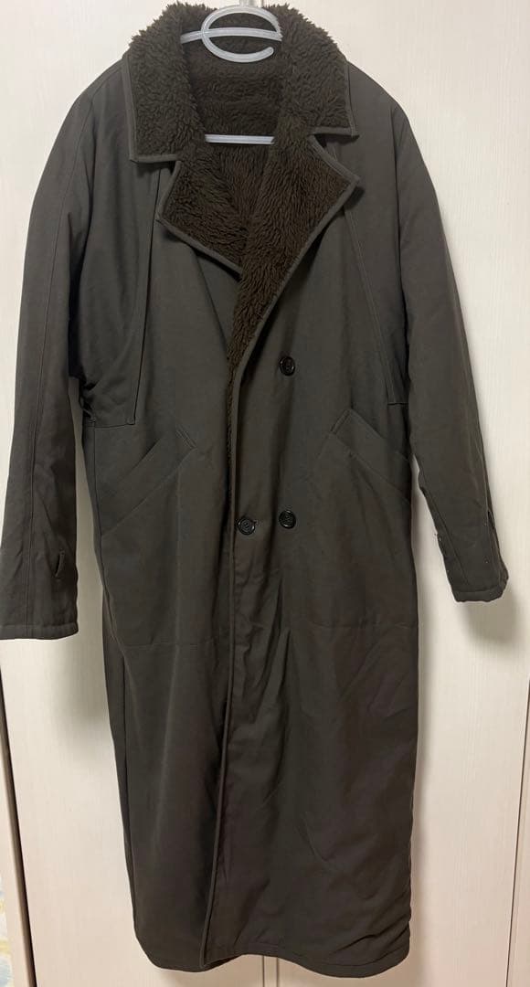 CLANE 2WAYリバーシブル ミリタリー ロングボアコート ブラウン