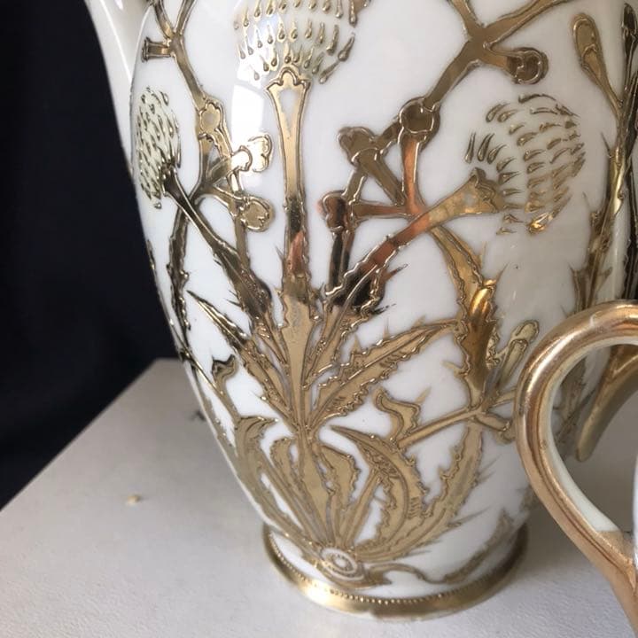 オールドノリタケ  金盛り  金彩描き ポット セット