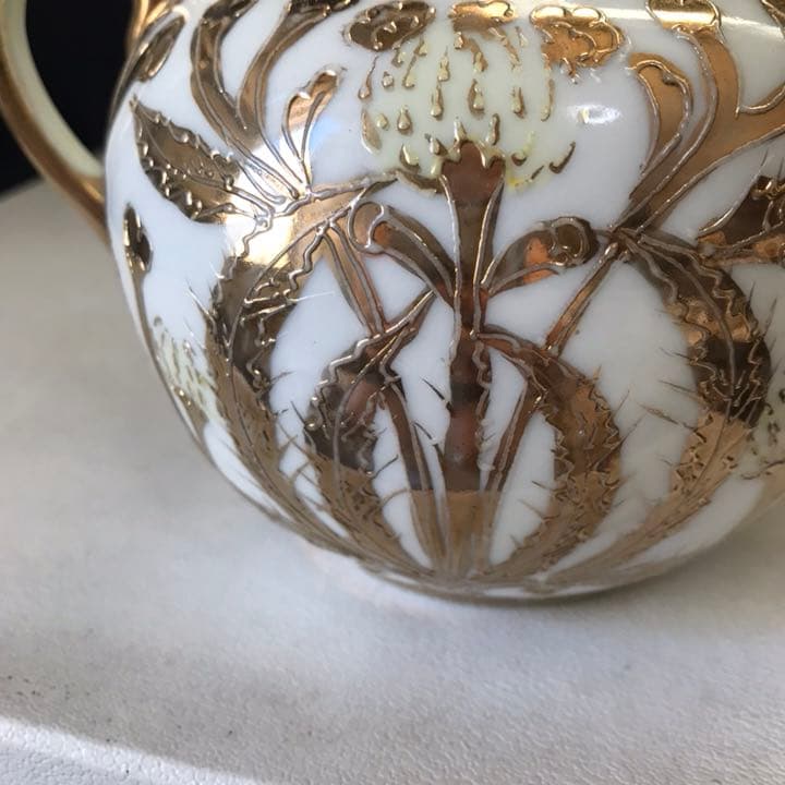 オールドノリタケ  金盛り  金彩描き ポット セット